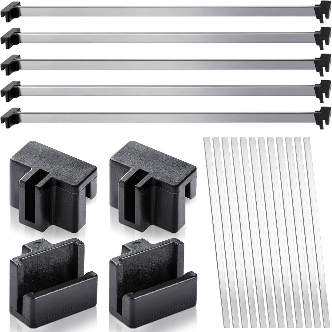 Epakh 36 Pcs Metal File Cabinet Rails Set Include 12 Cabinet Divider Rails 24 Hanging File Rail Clips for Hanging Folder Frame Bars Office Storage, Drawer Thickness Less Than 1/8 Inch(Aluminum)