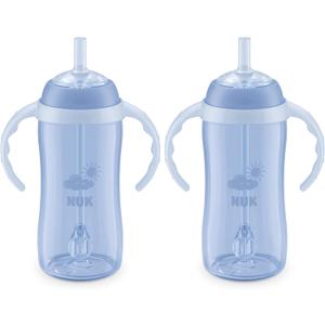 NUK Learner Straw Cup 10oz - Toddler Cup with Soft Straw for Easy Drinking Suitable for Ages 8 Months and Up