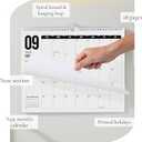 Makaplan Black & White Horizontal Coil Wall Calendar 2025-18 Month Calendar January 2025 to June 2026, 11x13.5 Inches Sleek Black & White Design with Spiral Twin-Wire Binding