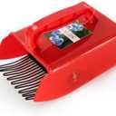 GUGULUZA Berry Picker with Metallic Comb, Plastic Blueberry Picker Scoop with Ergonomic Handle, Huckleberry Picking Rakes for Easier Berry Harvester, 9" x 5.5" (Red)