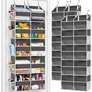 2 Pack Over the Door Organizer 5 Tiers, Extra Large Behind Door Storage of 10 Compartments, 80 lbs Weight Capacity Over Door Organizer, Door Hanging Organizer for Closet, Diaper Organizer,Room storage