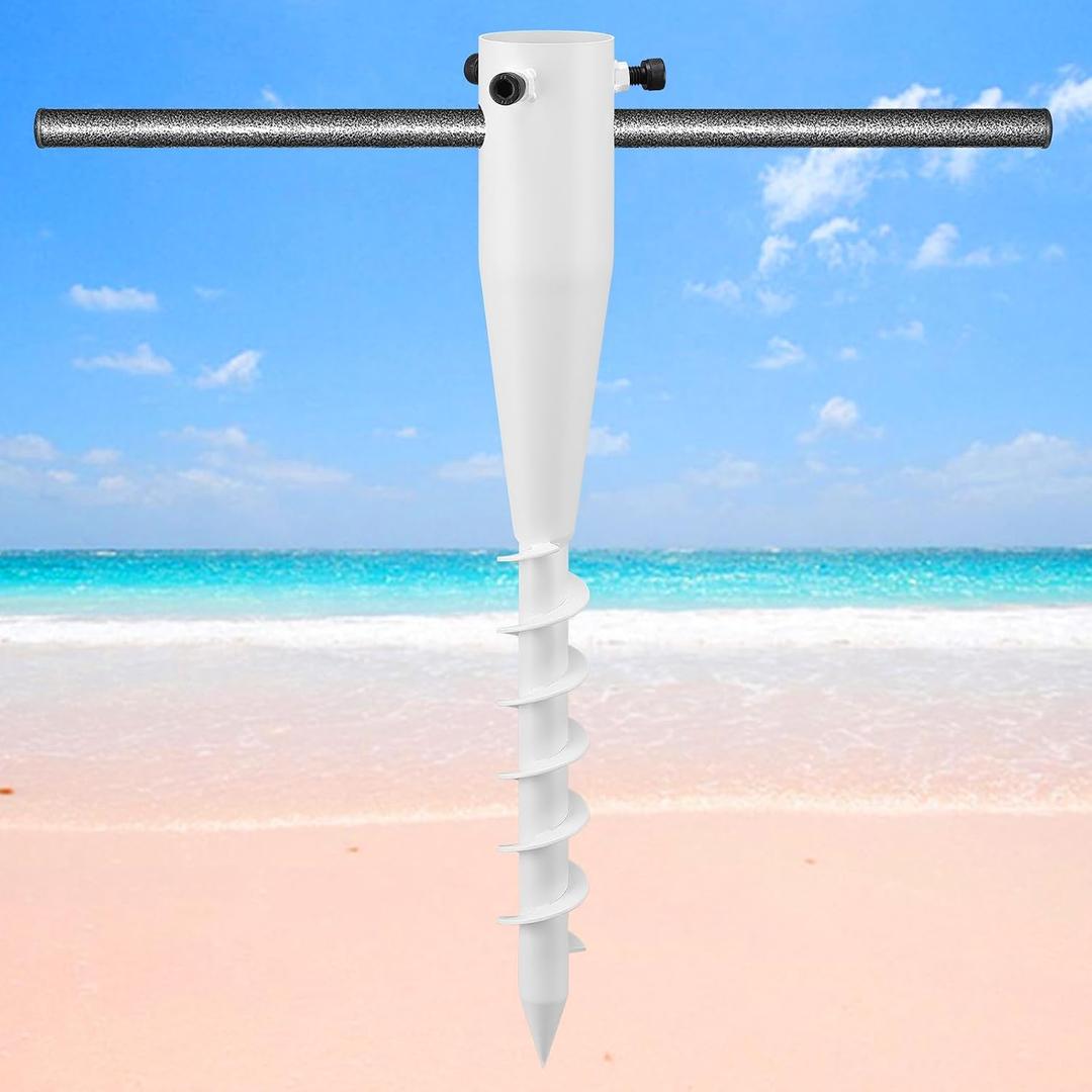 Beach Umbrella Sand Anchor,Heavy Duty Metal No Dig Beach Sand Ground Umbrella Anchor Stake,Windproof Strong Umbrella Screw Holder Stand for Umbrellas,Poles, Christmas Tree Stand Holder