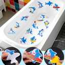 26Pcs Non Slip Bathtub Stickers, Cute Shark Stickers with Scraper