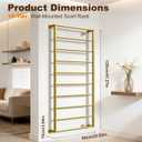 Wall Mounted Scarf Rack, Gold Silk Scarves Hijab Hanger Organizer Metal Racks Wrapping Tissue Paper Ribbon Holder Towels Storage Display for Flower Shop Retail Store (Gold, 10T-23.647.2IN)
