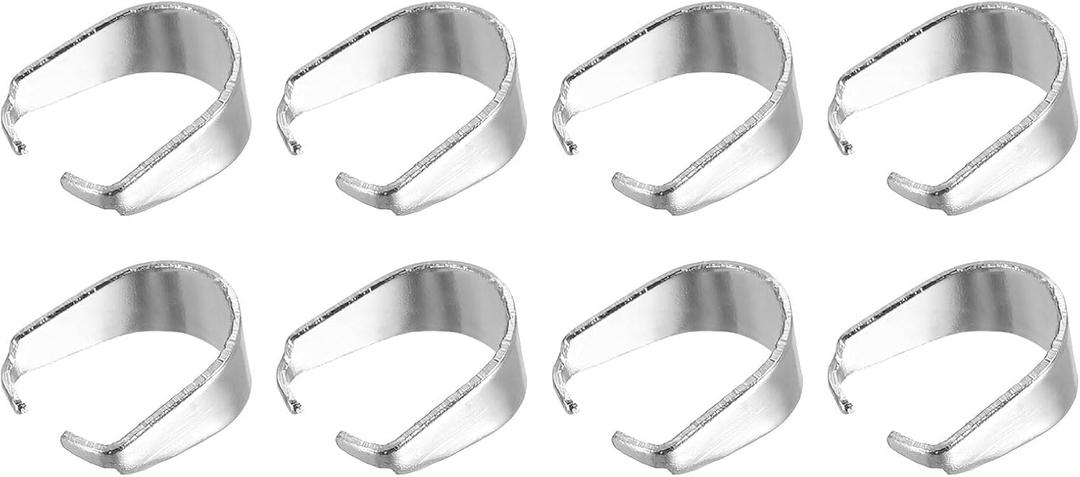 uxcell 200Pcs Pinch Clip Clasp, 4 x 9mm Pinch Clip Pendant Bail Connector Stainless Steel Pinch Bail for Pendants Jewelry Making DIY Craft, Steel Color