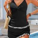Daci Womens Tankini Swimsuits with Skirt - 2 Piece Tummy Control Bathing Suits Knot Twist Tankini Sets 2025 (M)