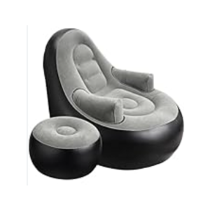 Balabulala Inflatable Couch with Armrest＆Ottoman, Blow Up Lounger Chair,Folding Air Chair for Adults,Inflatable Lazy Sofa Perfect for Rooms, Camping or Home(Without Pump)