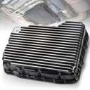 228052110 Heavy Duty Transmission Pan Compatible with Dodge Ram 2500 3500 6.7L Cummins 68RFE, Cast Aluminum Oil Pan with 3 Quart Extra Capacity & Neodymium Magnetic Drain Plug, Brushed Finish
