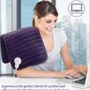 Electric Heating Pad for Back, Neck & Cramps Relief - Moist & Dry Heat Therapy - 6 Heat Settings, 4 Timer Options, Auto Shut-Off, Machine Washable, Ideal Christmas Gift for Men & Women,12"x24"