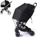 UPF50+ Sunshade Stroller Cover, 2-in-1 Stroller Sun Shade with Two-Way Zipper, Universal Breathable 3D Baby Mosquito Net, Privacy Netting for Stroller, UV Protection