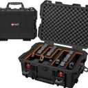 Eylar 18" Intact Stacker Series Hardcase with Recon Rack 5 Gun Adjustable EVA Foam Insert Range Case, 18.31" x 13.89" x 7.87"