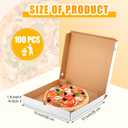 PerKoop 100 Pcs 10"x10" Pizza Boxes Bulk 10inch Empty Cardboard Pizza Box Reusable Square Food Serving Container for Takeout Bakery Restaurant Party Supplies(White and Kraft)