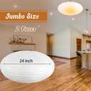 Retisee 2 Pcs Oval Paper Lanterns Pendant Lamp Shade Hanging Chinese Japanese Lantern China Ball for Party Supplies Bridal Shower Decoration Anniversary Birthday, Easy to Assemble (White,24 Inch)