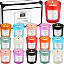 MTLEE 16 Pack Scented Candles Gifts Set Aromatherapy Soy Wax Candles Bulk Scented for Bridesmaid Birthday Valentine Mother's Day Bath Yoga Family Gatherings Festive(Inspirational,Multicolor)