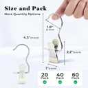 Closet Organizers and Storage Clips 20 Pack, Legging Organizer for Closet Yoga Pants Hangers Hanging Chip Clips, Space Saving Hanger Organization and Storage for Home Organization of Hat, Bag- Ivory