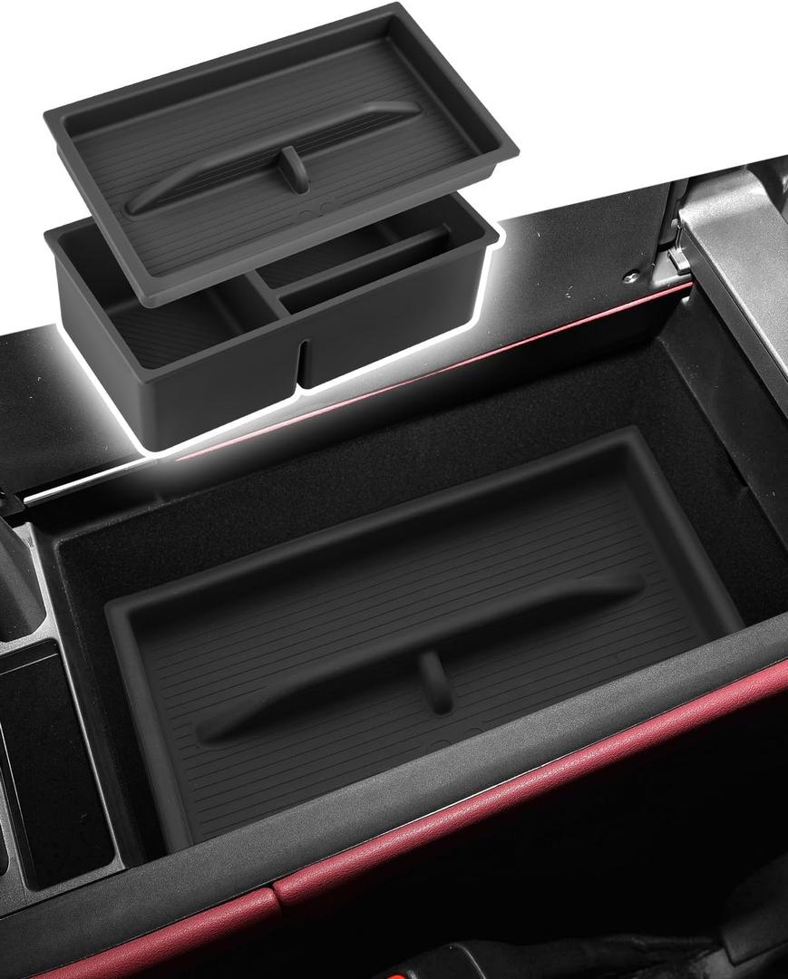 CDEFG Dual-Layer for 2022-2025 2026 Lexus NX Center Console Organizer Tray- NX 2nd Generation (NX 250, NX 350, NX 350 F Sport Handling) Accessories Silicone Armrest Storage Middle Console Insert
