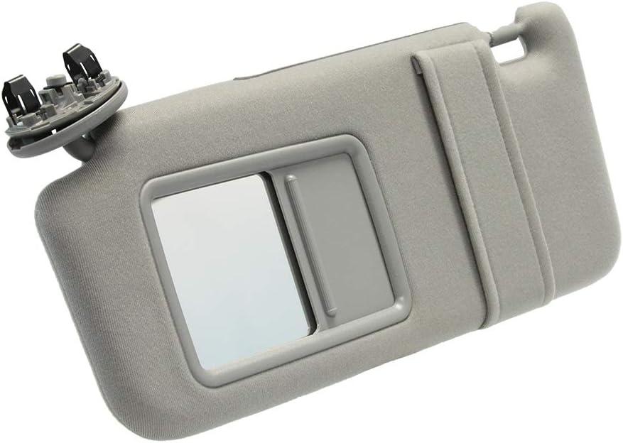 Left Driver Side Sun Visor Replacement for 2007 2008 2009 2010 2011 Toyota Camry & Camry Hybrid Without Sunroof (Gray)