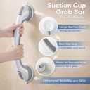 Grab Bars for Bathtubs and Showers,2 Pack 16.5" Bathroom Safety Handles with Strong Suction Cups, Non-Slip Grip Balance Support for Shower & Bathtub, for Seniors & Limited Mobility