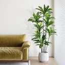 Dracaena Artificial Plant Indoor 6FT - Large Tropical Fake Tree with Lifelike Leaves - Tall Faux Floor Plant in Pot - Artificial Dracaena Tree Indoor for Home Office Living Room Decor