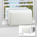 BJADE'S Indoor Window AC Cover for U-Shaped Window Air Conditioner Unit,Dustproof & Windproof Inside Window AC Protection Cover,White