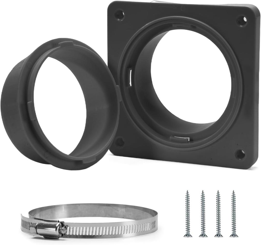 VIWINVELA Dryer Vent Hose Connector Kit - Dryer Vent Wall Plate - Dryer Duct Connector Wall Vent with Quick Connect & Disconnect Dryer Dock Connector (Dryer Vent Connector - Black)