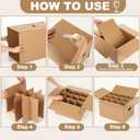 4 Pack Kitchen Moving Boxes with Divider and Handle Kits Included 15 x 12 x 10 Inch 2 Wine Glass Packing Box 17.7 x 13.4 x 5.7 Inch 2 Mug Kitchen Moving Boxes