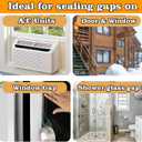 8 x Transparent Window Weather Sealing Tape 2.76 Inch x 16.5 FT Weather Stripping Residue-Free Clear Window Insulation Caulk for Shower Glass Gaps and Clear Tape Doors Windows Windproof