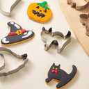 12Pcs Halloween Cookie Cutters Kit, Stainless Steel Holiday Cookie Cutters Set for Kids, Halloween Baking Ghost Cookie Cutter with Spider, Pumpkin, Bat, Cat, Ghost, Witch Hat, Good Gift for Halloween