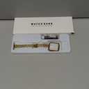 Slim Watch Band Compatible with Apple Watch, Metal Stainless Steel Watchband Suitable for iWatch, Women Luxury Strap, Size: 38mm 40mm 41mm Series 1-9/SE (Gold)