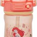 Zak Designs Disney Princess Beacon Kid Water Bottle for Travel, 12oz Plastic is Durable and Leak-Proof with Liquid Lock Spout, Carry Handle, Protective Base (Ariel, Cinderella, Moana, Rapunzel, Tiana)