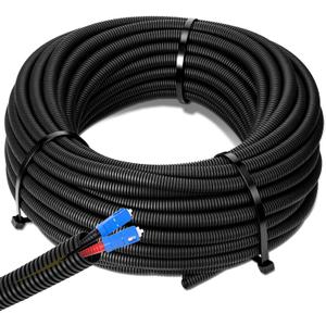 Sasylvia 3/8" x 25 ft Split Wire Loom Tubing Automotive Wire Loom Assortment Split Cable Sleeves Bulk Flexible Electrical Conduit Protective Kit, Black