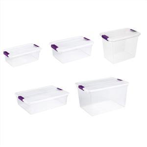 Sterilite 17531712 Clearview Storage Box With Latched Lid - 15 Qt. 17"L x 11-1/8"W x 6-1/2"H - Lot of 12