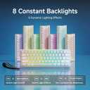 SEUNKWANG F61 60% Gaming Keyboard Wired, RGB Backlit Membrane Keyboard with PBT Keycaps, Compact Design, Lanyard Wired Keyboard for Mac/Win (White, Wired)