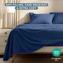 Bare Home Super Soft Fleece Sheet Set - Split King Size - Extra Plush Polar Fleece, No-Pilling Bed Sheets - All Season Cozy Warmth (Split King, Dark Blue)