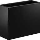Metal Planter Box 30 x 12 x 24, Heavy Duty Tall Rectangle Planter Box with with Drainage Holes & Rust-Proof Coating, Modern Outdoor/Indoor Black Planter Box for Porch, Garden, Patio, Yard