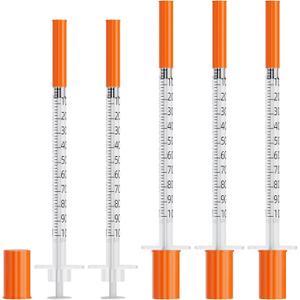 Syringes 1ml 31G 5/16" 8mm Needle U-100 1cc Syringe Disposable Lab Supplies, 100 Pack