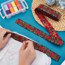 PH PandaHall 10 Yards Floral Jacquard Ribbon, 1-1/4 Inch Emobridered Woven Ribbon Boho Ribbon Lace Trim for Sewing, Handmade Bag, Curtain Slipcover, DIY Clothing Decoration