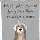 Get Well Gifts for Women Men After Surgery Recovery Blanket,Cancer Care Gifts Feel Better Get Well Soon Gifts for Women, at Least You Dont Have to Wear A Cone Grey Throw Blanket 60"x80"
