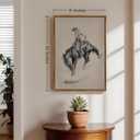 ZZLWBKGL Western Wall Decor Bronco Buster Canvas Art Cowboy Framed Wall Art, 24"L x 16"W