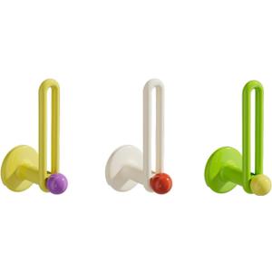 Colorful Drill-Free Adhesive Hooks - Multi-Purpose Plastic Hooks Holds Hats, Caps, Headbands, Wristbands | Durable Removable Organizer for Closet, Entryway, Home (3-Pack)