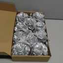 10 Pack 3 inch Artificial Rose Satin Pomander Kissing Balls for Home Wall Wedding Party Ceremony Decoration,Silver