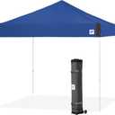E-Z UP Pyramid Instant Shelter Canopy Pop Up Tent, 10' x 10' with Wide-Trax Roller Bag & 4 Piece Spike Set, Royal Blue