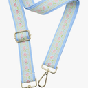 Purse Strap Adjustable Replacement Crossbody Bag Straps Retro Jacquard Embroidery Shoulder Straps for Shoulder Bag, Color: Diamond Trellis-black Buckle-blue-y12