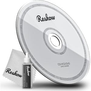 Reshow Laser Lens Disc Cleaner kit for CD & DVD Player Without Scratching The Optics - Included Microfiber Cloth, Cleaning Disc and Cleaning Solution (1 Bottles of Cleaning Fluid)