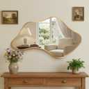 Asymmetrical Wall Mirror, Irregular Shaped Frameless Vanity Mirror, Modern Decorative Mirror for Entryway, Living Room, Bathroom