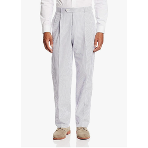 Mens Regular Fit Combed Cotton Double Reverse Pleated Pants Size 42 Regular