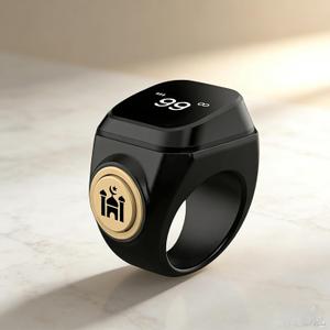Smart Tasbih Zikr Ring,22mm(13) Muslim Digital Azan Alarm Clock,APP Support Digital Counter Prayer Reminder Rings, Waterproof 4 Digit Finger Counter zikr Ring for Muslims