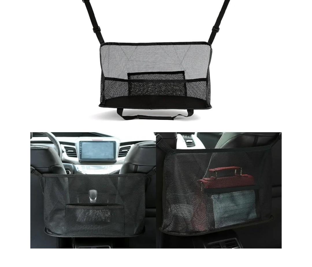WLLWOO Car Net Pocket Handbag Holder Between Seats Back Storage Organizer Purse Holder for Console Front Seat Storage Barrier