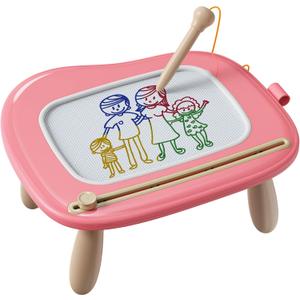 Kikapabi Magnetic Drawing Board, Doodle Board for Toddler Toys Age 1-3, Preschool Learning and Educational Sensory Toys for 1 2 3 Years Old Girl Boy Gifts (Pink)