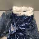Luzlen Winter Snow Princess Costume for Girls Halloween Birthday Cosplay Dress with Cape Accessories Blue, 4-5 Years(Label 120)
